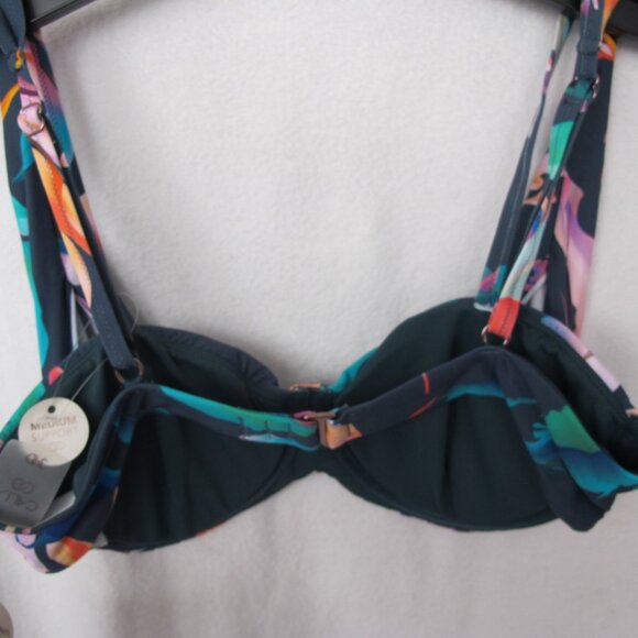 NWT - Calia Pleated Panel Underwire Swim Top - 34D - Picture 9 of 12